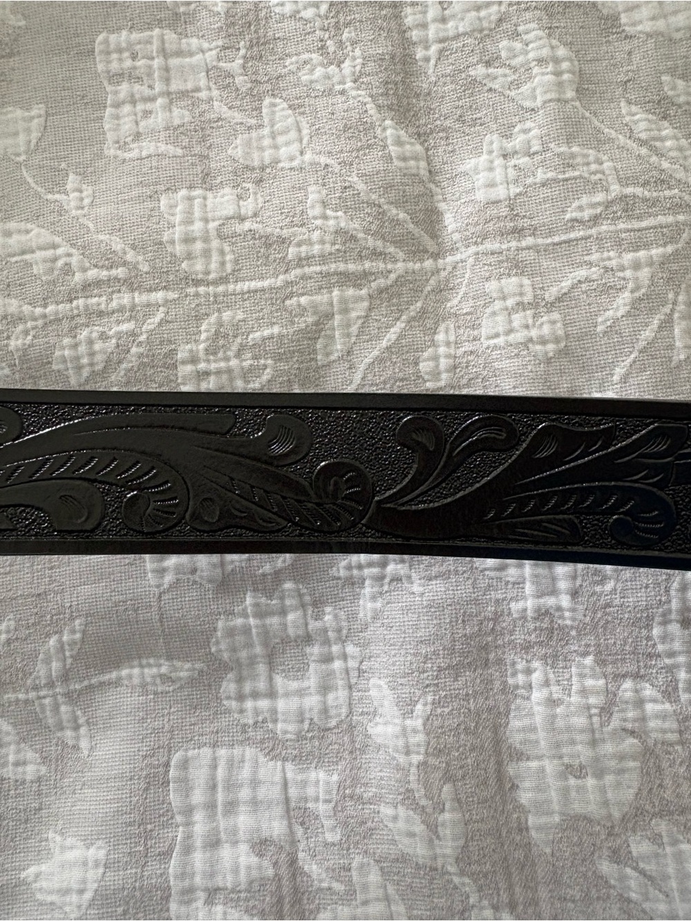 Western Horse Buckle Belt - Black Fake Leather with Antique Gold & Silver Buckle - Picture 2 of 5